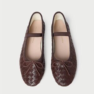 Loeffler Randall Leonie Espresso Woven Ballet Flat
